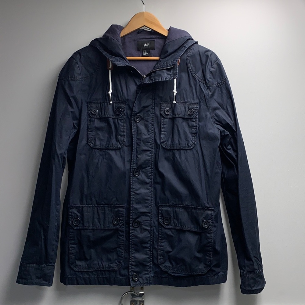H&M men’s raincoat navy blue US 42R